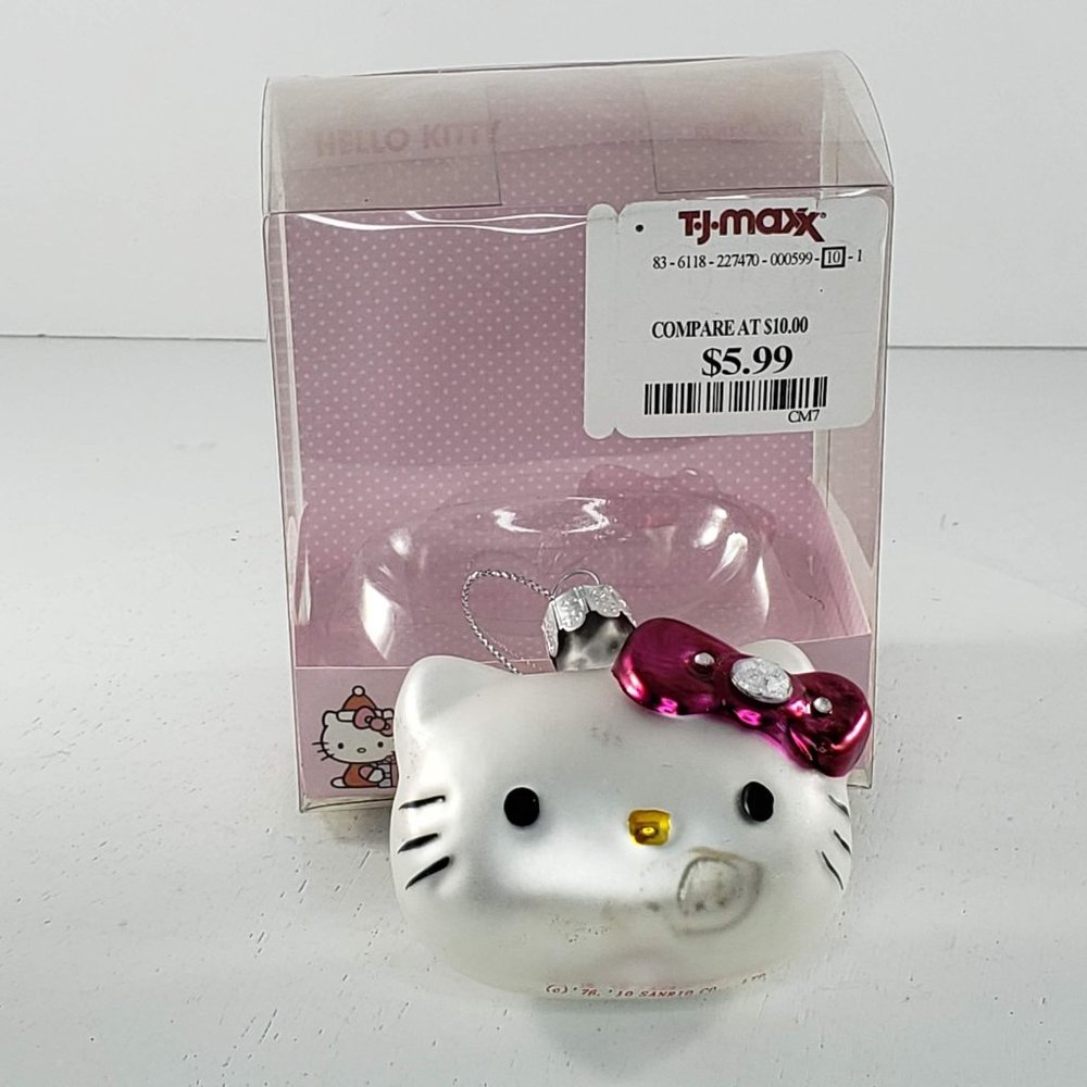 Hello Kitty Sanrio Kurt Adler Glass Christmas Ornament 2010